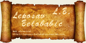 Leposav Belobabić vizit kartica